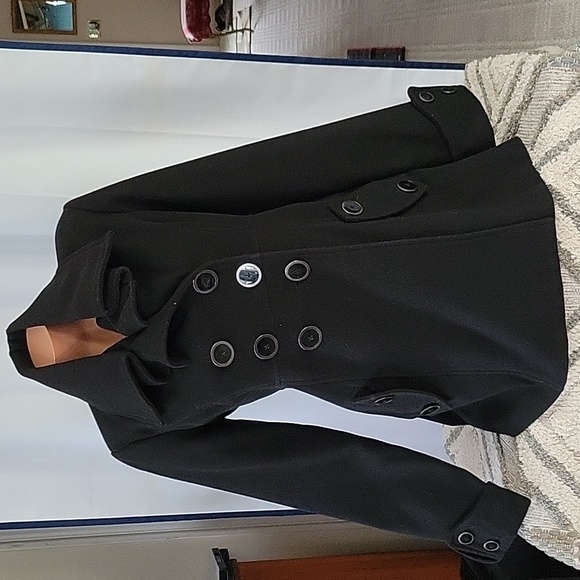 Beautiful Women's Double-Breasted Faux-Wool (polyester) Pea Coat, Chime (M) - Picture 1 of 4